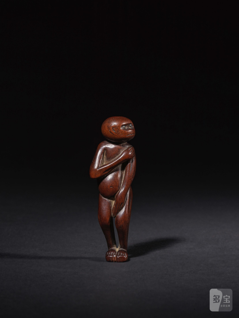 木彫根付 猿 無銘 19世紀 | NETSUKE EN BOIS REPRÉSENTANT UN SINGE - 图2
